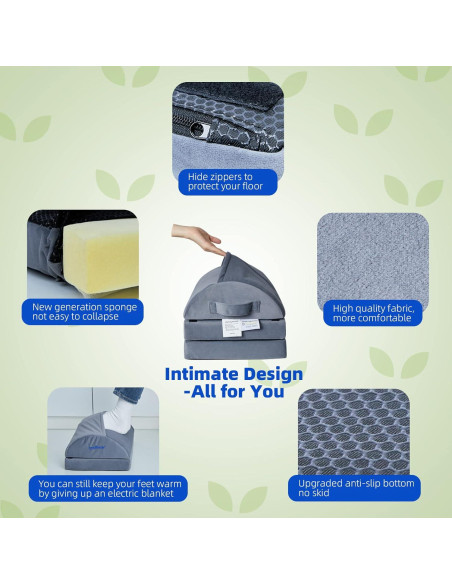 Reposapiés ergonómico Bejibear gris ajustable 2 alturas Reposapiés ergonómico Bejibear gris ajustable 2 alturas