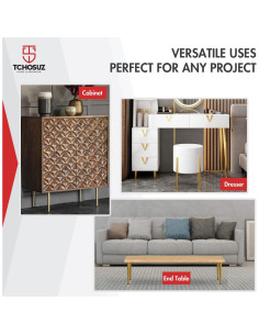 Patas de Mueble de Metal Tchosuz 30cm Oro Recto Paquete de 4 2