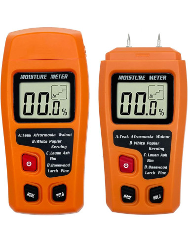 Medidor de Humedad de Madera Digital QYQRQF LCD Naranja