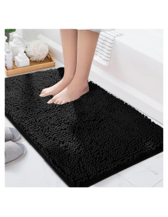 Alfombra de Baño BOANKODU 58x36 cm Antideslizante Negra