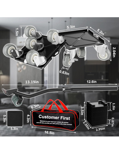 Juego de Carretillas para Muebles Qenovo 5 Ruedas 453.6 kg