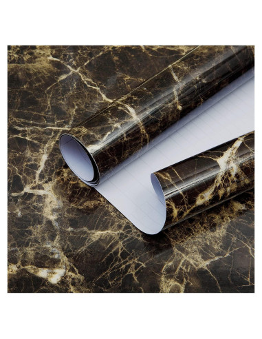 Papel Contacto de Mármol Marrón Burgeliy 15.7x3.0m Impermeable