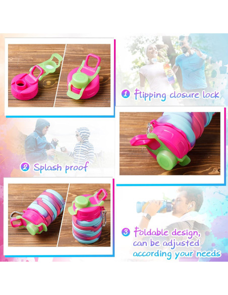 5 Botellas de Agua Plegables CHENGU 500ml Silicona BPA Libre 5 Botellas de Agua Plegables CHENGU 500ml Silicona BPA Libre