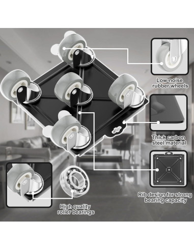 Juego de Carretillas para Muebles Qenovo 5 Ruedas 453.6 kg