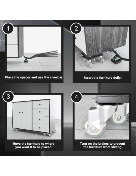 Juego de Carretillas para Muebles Qenovo 5 Ruedas 453.6 kg