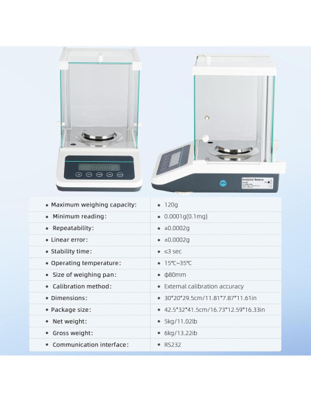Balanza Analítica de Precisión 0.0001g Faruijie - Digital
