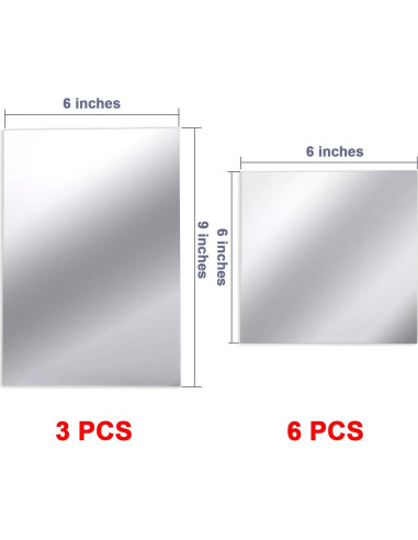 Espejos Autoadhesivos Rectangulares BBTO 9 Piezas 15x23cm
