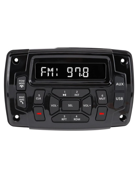 Receptor Estéreo Bluetooth Impermeable Citreal 4x50W USB AM/FM