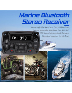 Receptor Estéreo Bluetooth Impermeable Citreal 4x50W USB AM/FM 2