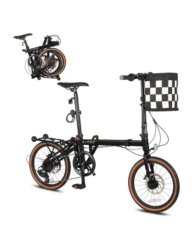 Bicicleta Plegable BGGFNZ 16" 7 Velocidades Frenos de Disco