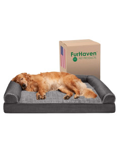 Cama ortopédica para perros Furhaven Jumbo Carbón 102x81cm
