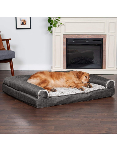 Cama ortopédica para perros Furhaven Jumbo Carbón 102x81cm