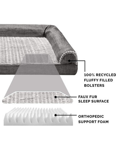 Cama ortopédica para perros Furhaven Jumbo Carbón 102x81cm