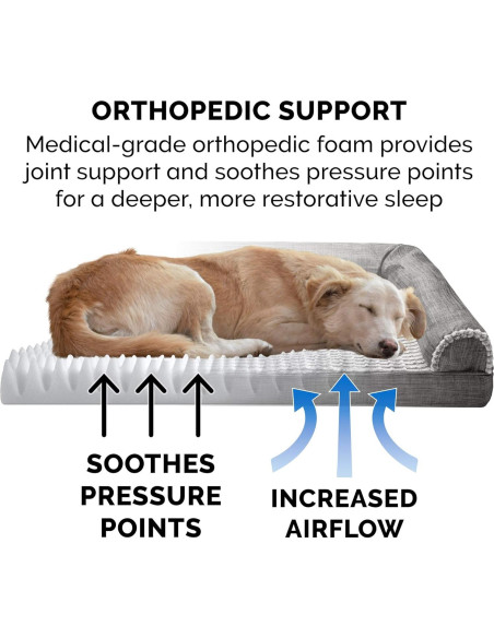 Cama ortopédica para perros Furhaven Jumbo Carbón 102x81cm