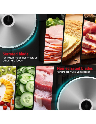 Cortadora de Carne BIEAMA 200W Ajustable 0-18mm 2 Cuchillas