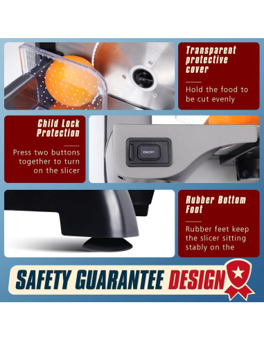 Cortadora de Carne BIEAMA 200W Ajustable 0-18mm 2 Cuchillas