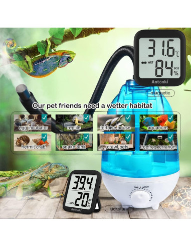 Paquete de 4 termómetros digitales Antonki - Higrómetro interior