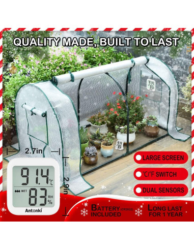 Paquete de 4 termómetros digitales Antonki - Higrómetro interior
