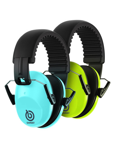 Paquete de 2 Auriculares de Seguridad NRR 20dB - Azul y Verde