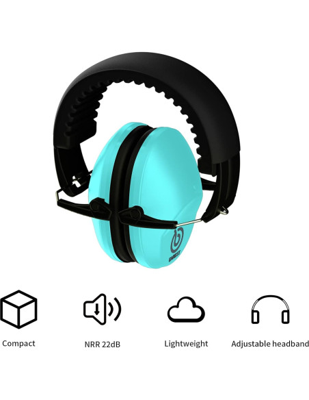 Paquete de 2 Auriculares de Seguridad NRR 20dB - Azul y Verde