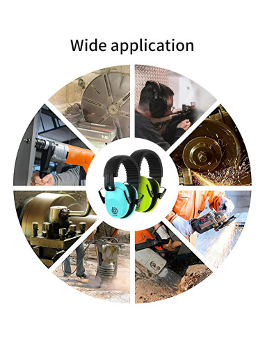 Paquete de 2 Auriculares de Seguridad NRR 20dB - Azul y Verde