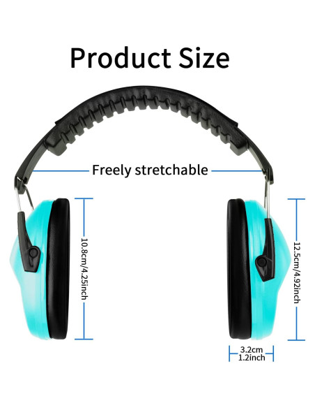 Paquete de 2 Auriculares de Seguridad NRR 20dB - Azul y Verde
