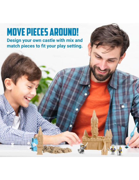 Kit de Castillo de Arena Interior Mega - 20 Piezas y 0.68 kg Arena Mágica