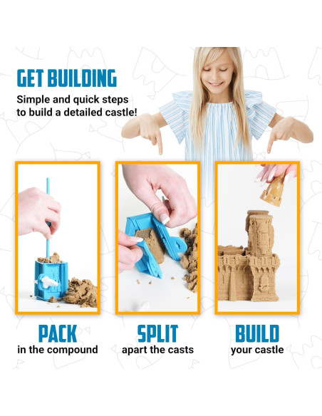 Kit de Castillo de Arena Interior Mega - 20 Piezas y 0.68 kg Arena Mágica