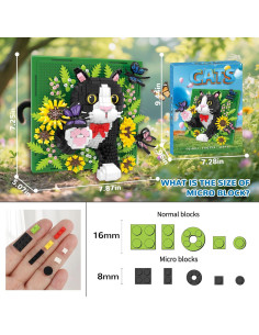 Juego de Bloques de Construcción 3D BseSparklion Gato 1402 PCS 2
