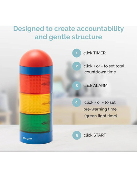 Temporizador Visual KADAMS para Niños - Alarma Semáforo 24h Temporizador Visual KADAMS para Niños - Alarma Semáforo 24h