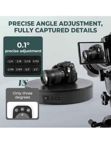 Soporte Giratorio de Fotografía 35cm YZM-24, 50kg, Control Remoto