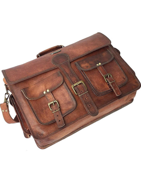 Bolso Mensajero de Cuero C CUERO Retro 38x50.8 cm Unisex