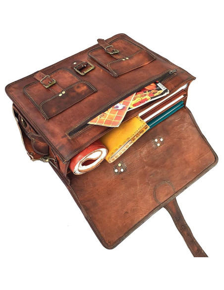 Bolso Mensajero de Cuero C CUERO Retro 38x50.8 cm Unisex