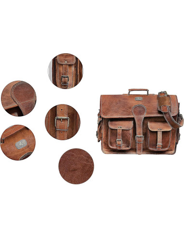 Bolso Mensajero de Cuero C CUERO Retro 38x50.8 cm Unisex