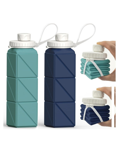 Botellas de Agua Plegables 2 Pack BEAUTAIL 610ml Silicona