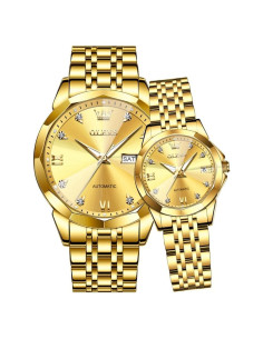 Relojes Automáticos OLEVS para Parejas Set de 2 con Diamantes