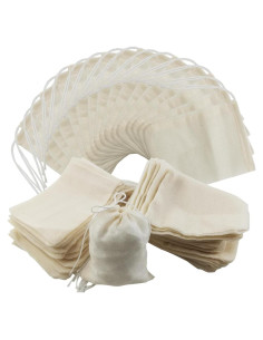 60 Bolsas de Té Reutilizables RONYOUNG 10x7.6 cm Beige