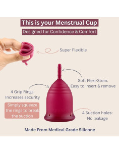 Copa Menstrual Reutilizable KAVODA con Taza Esterilizadora 2