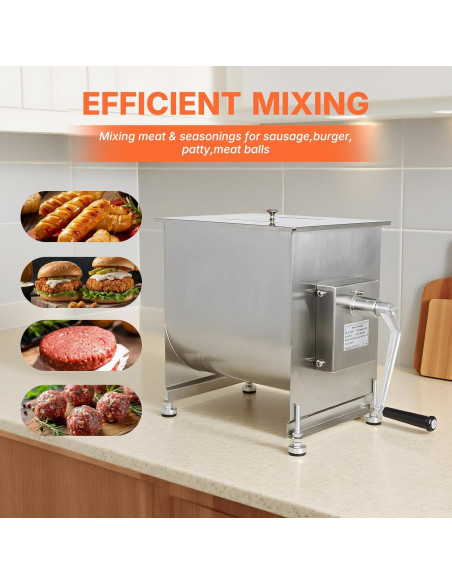 Mezclador de Carne Manual Hakka 40L Acero Inoxidable 27kg