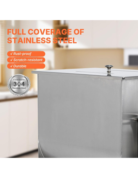 Mezclador de Carne Manual Hakka 40L Acero Inoxidable 27kg