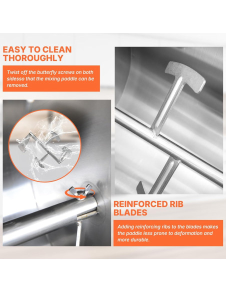 Mezclador de Carne Manual Hakka 40L Acero Inoxidable 27kg