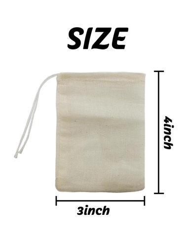 60 Bolsas de Té Reutilizables RONYOUNG 10x7.6 cm Beige