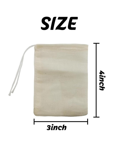 60 Bolsas de Té Reutilizables RONYOUNG 10x7.6 cm Beige