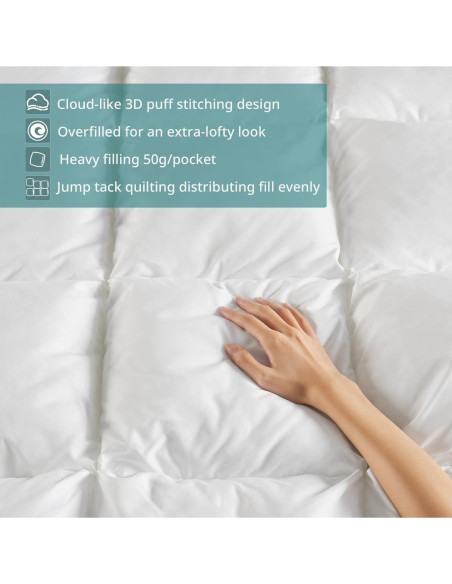 Edredón King Madison Park Blanco, Relleno Alternativo Invierno