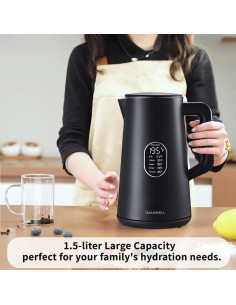 Hervidor Eléctrico QUAXWELL 1.5L Doble Pared 1500W Negro 2