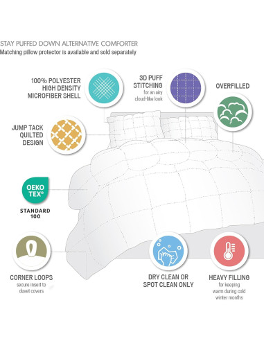 Edredón King Madison Park Blanco, Relleno Alternativo Invierno