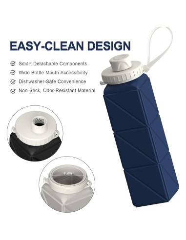 Botellas de Agua Plegables 2 Pack BEAUTAIL 610ml Silicona