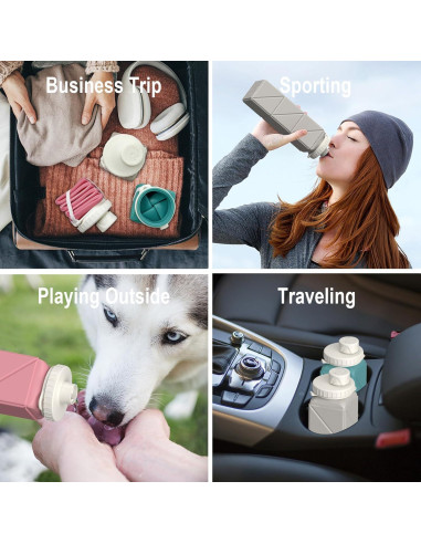 Botellas de Agua Plegables 2 Pack BEAUTAIL 610ml Silicona