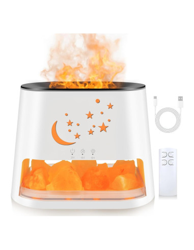 Difusor de Aceite Esencial HEEYCEM 260ml con Lámpara de Sal