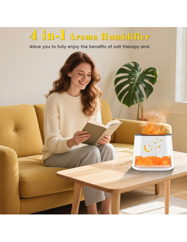 Difusor de Aceite Esencial HEEYCEM 260ml con Lámpara de Sal